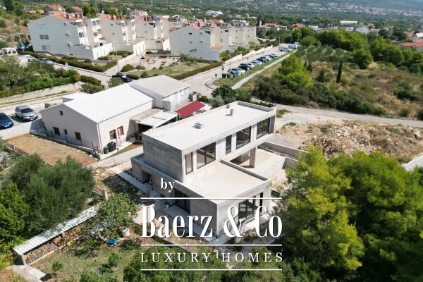 photo 22 Kaštel Novi, modern villa under construction with pool and sea view.