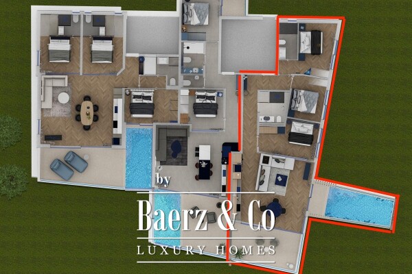 photo 8 Grebaštica, luxury apartment, 1st floor, with a pool and a sea view, first row to the sea, 114,76 m²