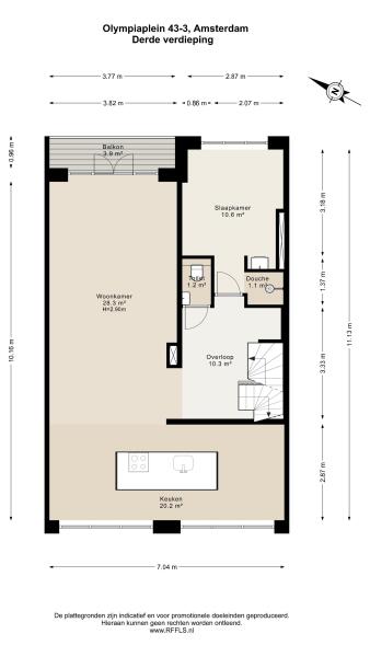 Floor Plan 3 - Olympiaplein 43 B