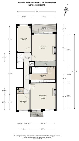 Floor Plan 7 - Tweede Helmersstraat 87 H