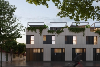 Architectural patio residence with private courtyard and rooftop living